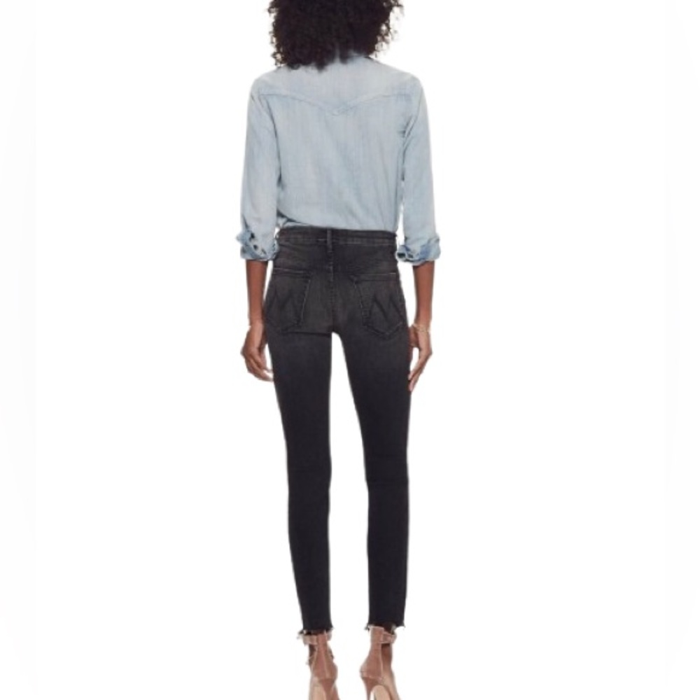 MOTHER Denim Looker Ankle Fray Gray Size 27 EUC - Picture 2 of 12